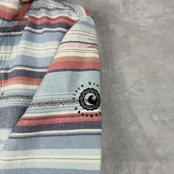 Faherty Baja Hoodie Mens M Striped Surf Beach Pullover Hooded Shirt Surf Coastal - Picture 8 of 9